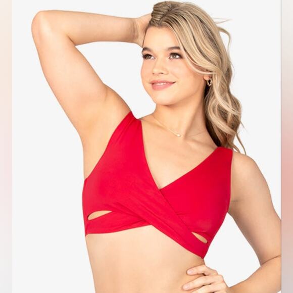 Audition Outfit Pro Cheer Dance NFL NBA Red Navy Custom Rhinestone - Picture 9 of 16